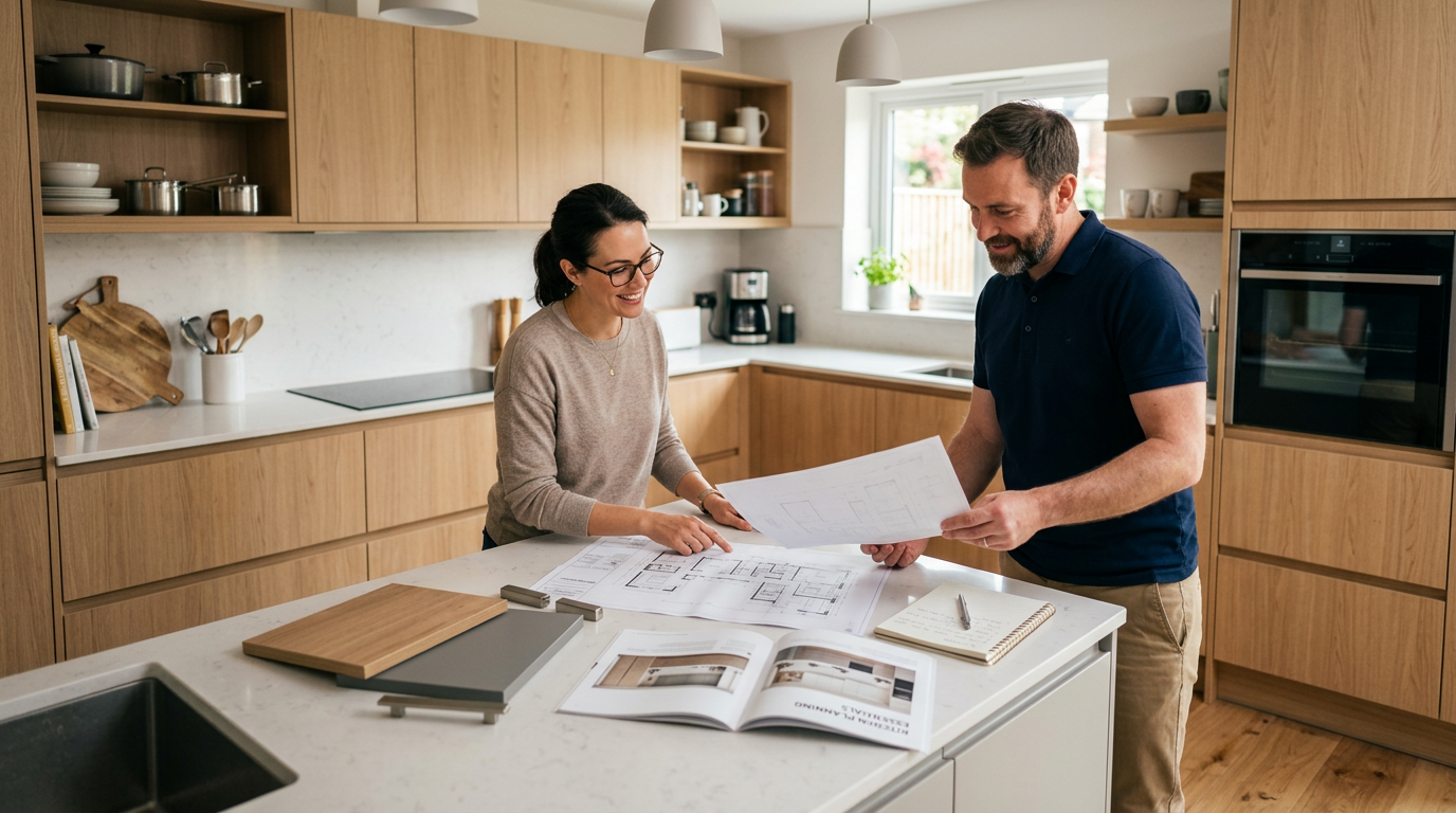 Modern luxury kitchen design showcasing professional modular kitchen planning layouts
